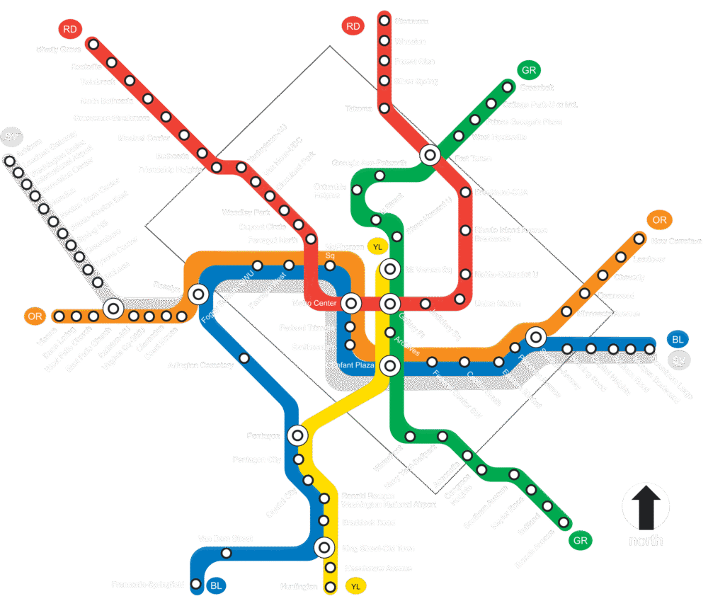 DC Metro Map in Dark Mode